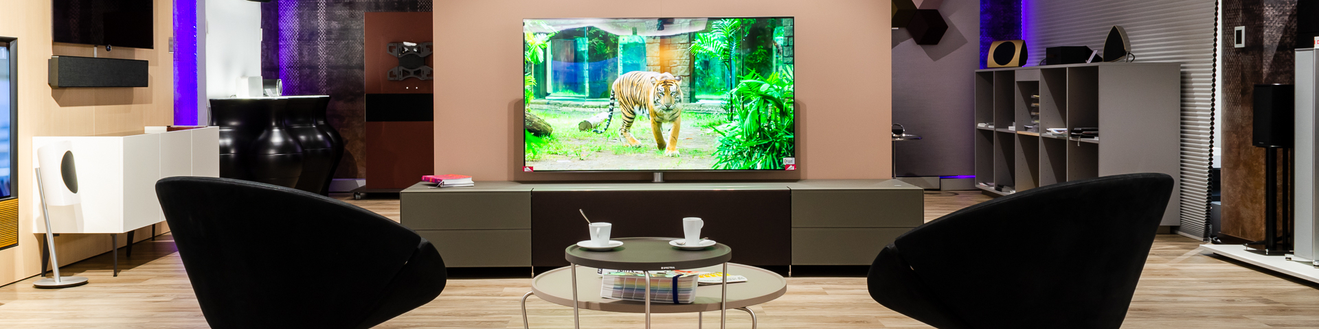 Espace home cinéma du showroom d'Epalinges
